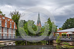 Ilmenau River in Luneburg, Germany