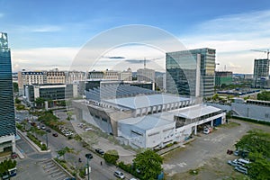 Iloilo City, Philippines - Aerial of the convention center inside Iloilo Business Park, a modern township forming part