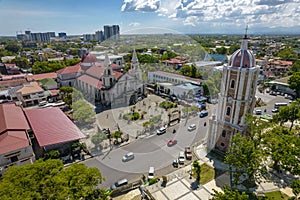 Iloilo City, Philippines - Aerial of Jaro Metropolitan Cathedral, and its famous belfry.Also known as National Shrine