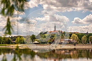 Ilok castle above the Danube river on the Croatian Serbian border in Croatia photo