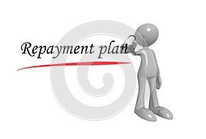 Repayment plan with man photo