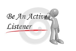 Be an active listener word on white