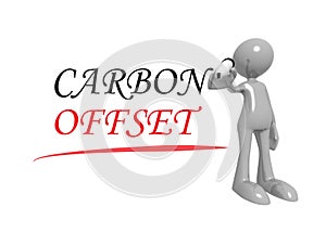 Carbon offset with man on white