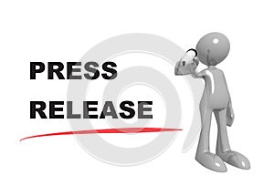 Press release on white