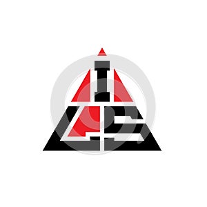 ILS triangle letter logo design with triangle shape. ILS triangle logo design monogram. ILS triangle vector logo template with red photo