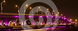 Illuminated bridge in Miami