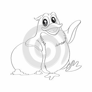 vector illustration of a cartoon penguin coloring book photo
