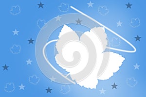 Ilustrated background with maple leaf