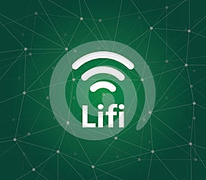 Iluustration symbol for Li-Fi or Light Fidelity - is a technology using the visible light spectrum that transmit data