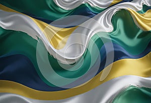 ilver and green shaded wavy texture with shiny satin surface
