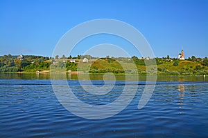 Ilyinsky mountain and Oka river in Kasimov city, Russia