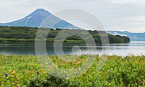 Ilyinsky stratovolcano near Kurile Lake. photo