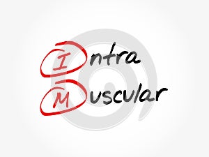 IM - intramuscular acronym, concept