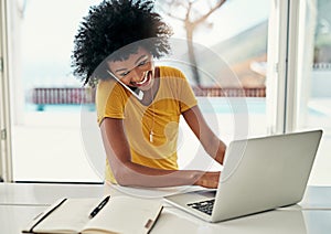 Im looking at it now...an attractive young woman working on her laptop at home.
