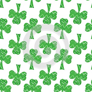 Im wearing green shamrocks clovers seamless vector repeat pattern design