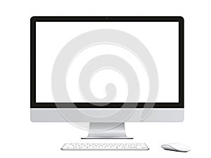 IMac Computer wireless keyboard and mouse mockup photo