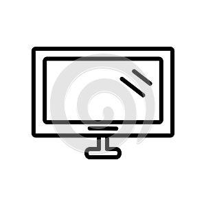 iMac icon vector isolated on white background, iMac sign , linear and stroke elements in outline style photo
