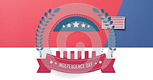 Image of 4th of july independence day text over flag of united states of america