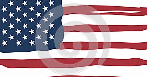 Image of 4th of july text and confetti over flag of united states of america
