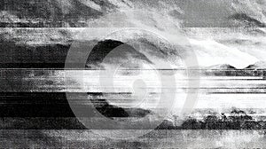 digital glitch landscape abstract art