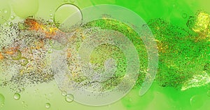 Image of abstract liquid patterned green background
