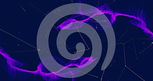 Image of abstract waves and connecting the dots pattern