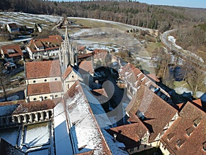 aerial view over Bebenhausen Monastery Germany