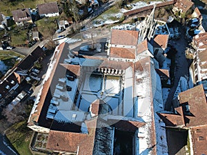 aerial view over Bebenhausen Monastery Germany