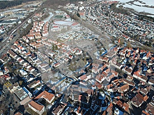 aerial view over Weil der Stadt Baden Wuerttemberg Germany photo