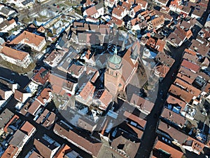 aerial view over Weil der Stadt Baden Wuerttemberg Germany photo
