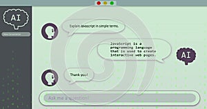 Image of ai data processing over computer screen background