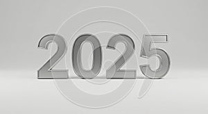 new year 2025 number made of metal illustration design photo