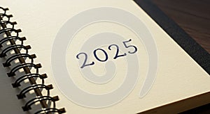new year 2025 number illustration design notebook diary photo