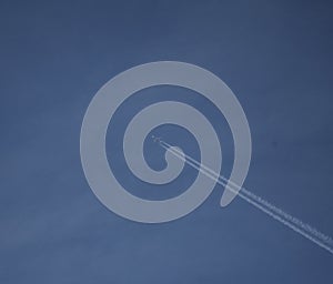 Aircraft and chem trails photo
