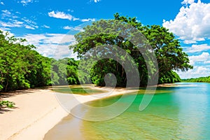 Araguaia river on a sunny afternoon. made with Generative AI photo