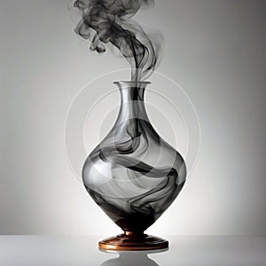 Ephemeral Swirls: Smoke Dance in a Glass Decanter photo