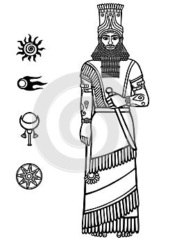 Image of the Assyrian man. Sumerian king.