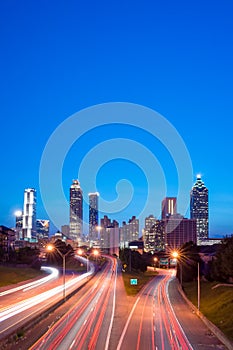 Image of the Atlanta skyline during twilight