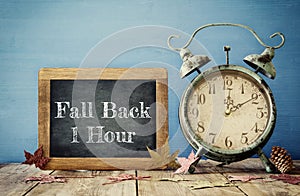 Image of autumn Time Change. Fall back concept