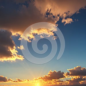 The background is orange blue.