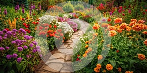 Image of beautiful colorful flowers garden