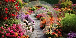 Image of beautiful colorful flowers garden