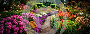 Image of beautiful colorful flowers garden