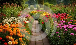 Image of beautiful colorful flowers garden