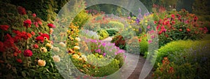 Image of beautiful colorful flowers garden
