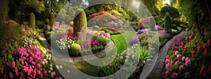 Image of beautiful colorful flowers garden