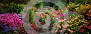 Image of beautiful colorful flowers garden