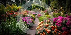 Image of beautiful colorful flowers garden