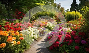 Image of beautiful colorful flowers garden