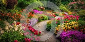 Image of beautiful colorful flowers garden